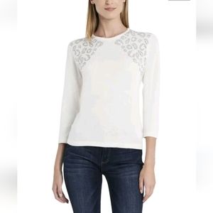 Vince Camuto embellished crew neck pullover size medium